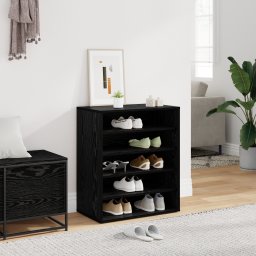 vidaXL Schoenenkast 60 x 35 x 70 cm Bewerkt hout Zwart eiken