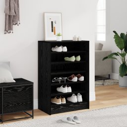 vidaXL Schoenenkast 60 x 35 x 92 cm Bewerkt hout Zwart eiken