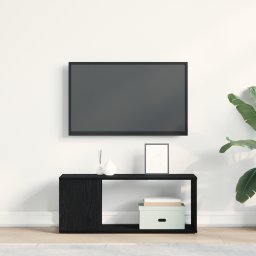 vidaXL Tv-meubelset 80 x 24 x 32 cm Zwart Eiken Bewerkt hout