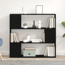 vidaXL Tv-meubelset 100 x 24 x 94 cm Zwart Eiken Bewerkt hout