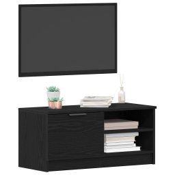 vidaXL TV-kast 80 x 35 x 36,5 cm Zwart Eiken Bewerkt hout