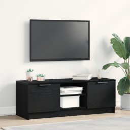 vidaXL TV-kast 102 x 32 x 35.5 cm Zwart Eiken Bewerkt hout