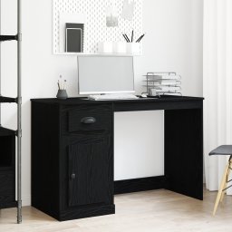 vidaXL Bureau Zwart Eiken 50 x 115 x 75 cm Bewerkt hout