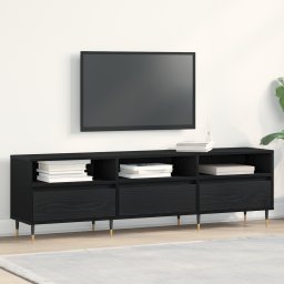 vidaXL TV-kast 150 x 30 x 44,5 cm Zwart Eiken Bewerkt hout