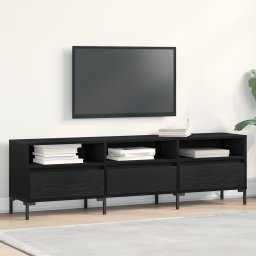 vidaXL TV-kast 150 x 30 x 44,5 cm Zwart Eiken Bewerkt hout