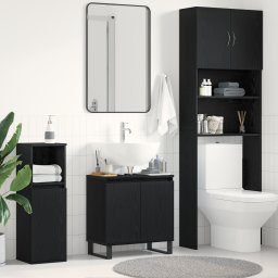 vidaXL Badkamertenk te kast Zwart Eiken 58 x 33 x 60 cm Bewerkt hout