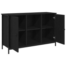 vidaXL Tv-meubelset 101 x 35 x 65 cm Zwart Eiken Bewerkt hout