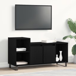 vidaXL Tv-meubelset 100 x 35 x 55 cm Zwart Eiken Bewerkt hout
