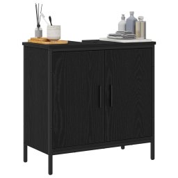 vidaXL Badkamer wastafelkast Zwart Eiken 60 x 30 x 60 cm Bewerkt hout