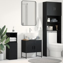 vidaXL Badkamertenk te kast Zwart Eiken 60 x 30 x 60 cm Bewerkt hout
