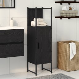 vidaXL Badkamermeubelset Zwart Eiken 33 x 33 x 120,5 cm Bewerkt hout