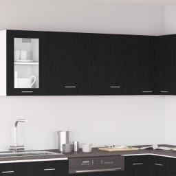 vidaXL Hangkast Lyon 2 st Zwart Eiken Bewerkt hout