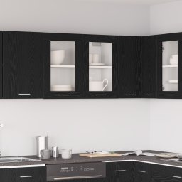 vidaXL Hangkast Lyon Zwart Eiken 80 x 31 x 60 cm Bewerkt hout