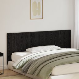 vidaXL Bed Hoofdbord Zwart Eiken 160 x 1.5 x 80.5 cm Bewerkt hout