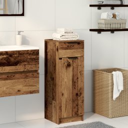 vidaXL Badkamer Kast met lade Oud hout 32 x 34 x 90 cm Bewerkt hout