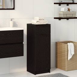 vidaXL Badkamer Kast met lade Zwart eiken 32 x 34 x 90 cm Bewerkt hout