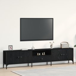 vidaXL TV-kast 200 x 25 x 44 cm Zwart eiken Bewerkt hout