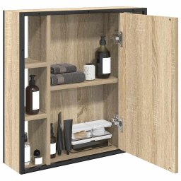 vidaXL Spiegelkast Sonoma Eiken 60 x 16 x 60 cm Bewerkt hout