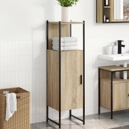 vidaXL Badkamer Kast Beige 33 x 33 x 120,5 cm Bewerkt hout