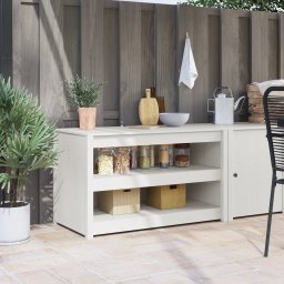 vidaXL Keukenkast MEPPEL Wit 106 x 55 x 64 cm Massief grenenhout