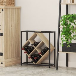 vidaXL Wijnrek 16 flessen Bewerkt hout Sonoma Eiken