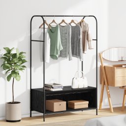 vidaXL Kledingrek Zwart 100 x 44 x 160 cm Bewerkt hout
