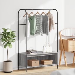 vidaXL Kledingrek Grijs 100 x 44 x 160 cm Bewerkt hout