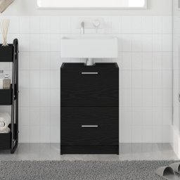 vidaXL Badkamer Kast Zwart Eiken 40 x 37 x 59 cm Bewerkt hout