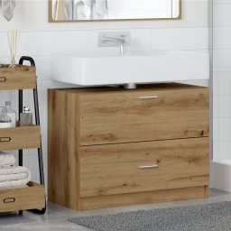 vidaXL Badkamer Kast Artisan Eiken 78 x 37 x 59 cm Bewerkt hout