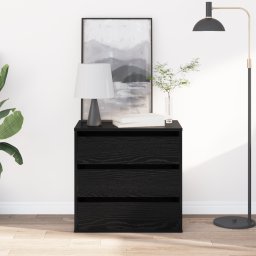 vidaXL Ladenkast 3-Lade Zwart 61 x 41 x 58 cm Bewerkt hout
