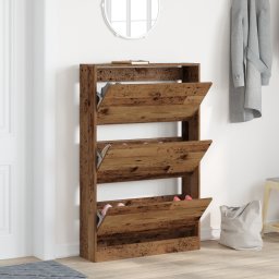 vidaXL Schoenenkast 80 x 21 x 125,5 cm Bewerkt hout Oudhout