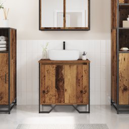 vidaXL Badkamertenk te kast Oud Hout 60 x 35 x 60 cm Bewerkt hout
