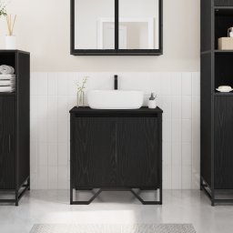 vidaXL Badkamertenk te kast Zwart Eiken 60 x 35 x 60 cm Bewerkt hout