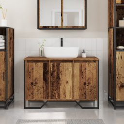 vidaXL Badkamertenk te kast Oud Hout 91 x 35 x 60 cm Bewerkt hout