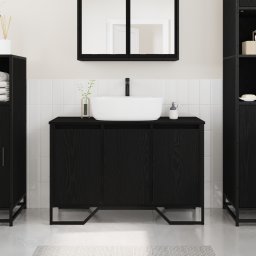 vidaXL Badkamertenk te kast Zwart Eiken 91 x 35 x 60 cm Bewerkt hout