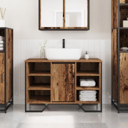 vidaXL Badkamertenk te kast Oud Hout 91 x 35 x 60 cm Bewerkt hout