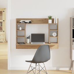 vidaXL Aan de muur bevestigd bureau artisanaal eikenkleurig