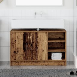 vidaXL Badkamerkast Oud Hout 90 x 29 x 55 cm Bewerkt hout