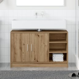 vidaXL Badkamerkast Artisan Eiken 90 x 29 x 55 cm Bewerkt hout
