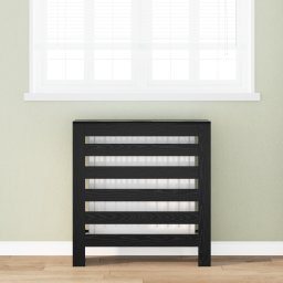 vidaXL Radiatorafdekking Zwart eiken 78 x 20 x 82 cm Bewerkt hout
