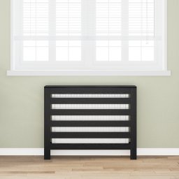 vidaXL Radiatorafdekking Zwart eiken 104 x 20 x 82 cm Bewerkt hout