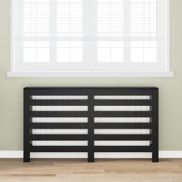 vidaXL Radiatorafdekking Zwart eiken 149 x 20 x 82 cm Bewerkt hout
