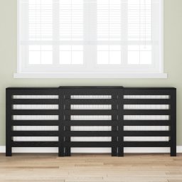 vidaXL Radiatorafdekking Zwart eiken 205 x 21,5 x 83,5 cm Bewerkt hout