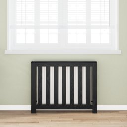 vidaXL Radiatorafdekking Zwart eiken 104 x 20 x 82 cm Bewerkt hout