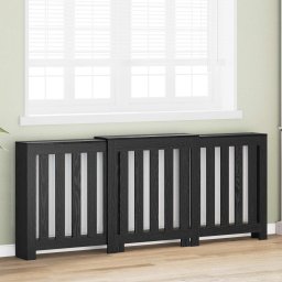 vidaXL Radiatorafdekking Zwart eiken 205 x 21,5 x 83,5 cm Bewerkt hout