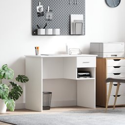 vidaXL Bureau Wit 90 x 49 x 75 cm Bewerkt hout