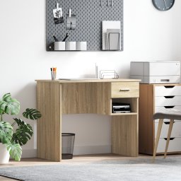 vidaXL Bureau Sonoma Eiken 90 x 49 x 75 cm Bewerkt hout