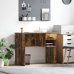 vidaXL Bureau Gerookt eiken 90 x 49 x 75 cm Bewerkt hout