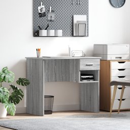 vidaXL Bureau Grijs Sonoma 90 x 49 x 75 cm Bewerkt hout