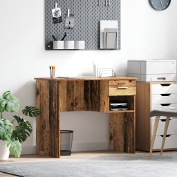 vidaXL Bureau Oud Hout 90 x 49 x 75 cm Bewerkt hout